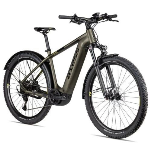 E-Mountainbike Axess Force Pro Allroad 29″ 2025 olive matt/black/lime
