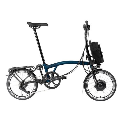 E-Faltrad Brompton Electric C Line 16″ 12-Speed 2025 Mid Bar ocean blue