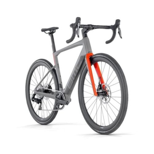 BMC ROADMACHINE 01 AMP X ONE Gravel E-Rennrad 2024 rhino grey / neon red
