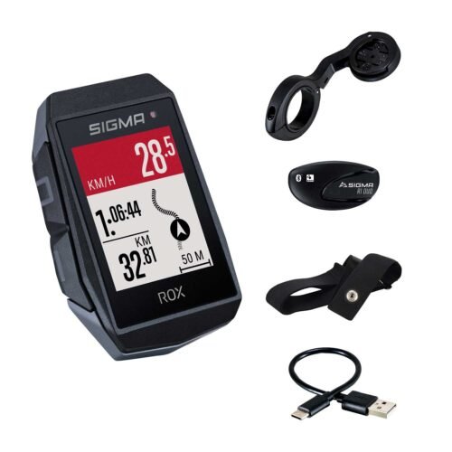 SIGMA ROX 11.1 EVO HR Set GPS Fahrradcomputer + R1 DUO HR Brustgurt + Short Butler – schwarz