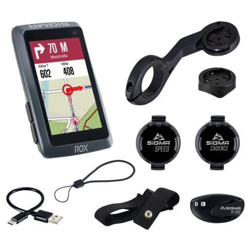 SIGMA ROX 12.1 EVO – GPS Fahrradcomputer – Sensor Set – night grey